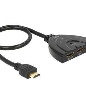 3 портов HDMI суич Delock 18600, 4K, 50 см. кабел, Черен 1