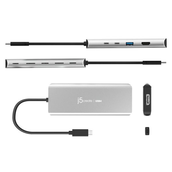5-портов хъб j5create JCD401 USB4 Dual 4K Multi-port USB-C, 4K HDMI 3