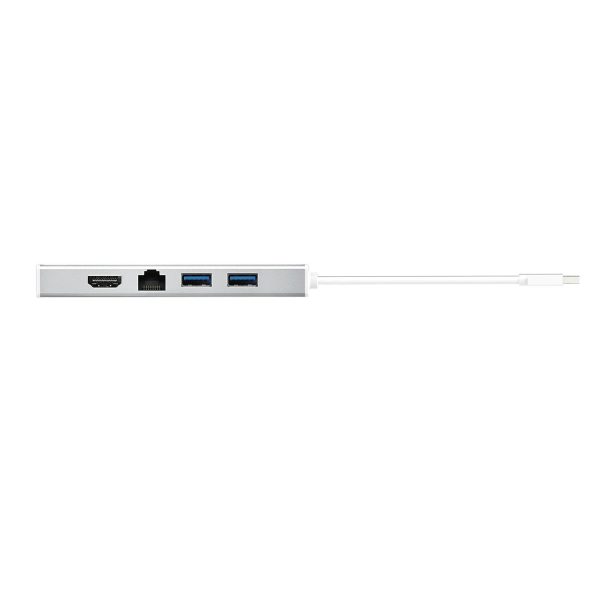 6-портов хъб j5create Mini Dock JUD380, USB 3.0, Gigabit Ethernet, HDMI, VGA, USB-B, Бял 2