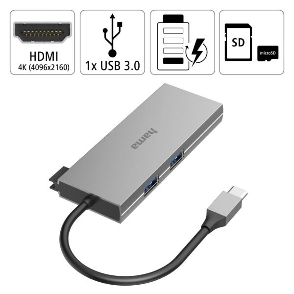 6-портов хъб USB-C, 2 x USB-A, USB-C, HDMI, SD, microSD 4