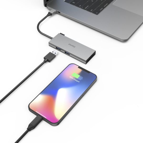 6-портов хъб USB-C, 2 x USB-A, USB-C, HDMI, SD, microSD 6