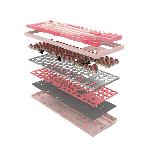 А4tech Геймърска механична  клавиатура Bloody Energy Pink S87 BLMS TKL RGB Backlit red switch , USB 3