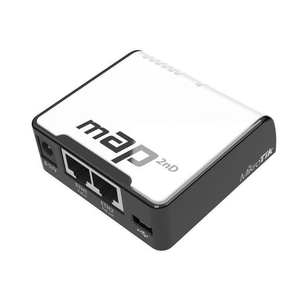 Access Point MikroTik RBmAP2nD, Dual-Chain 2.4GHz micro AP, 650MHz CPU, 64MB RAM, 2xEthernet, PoE out 2
