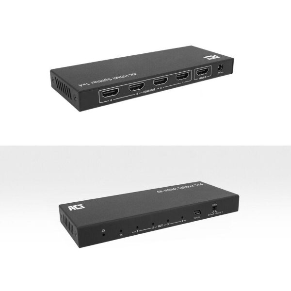ACT HDMI Сплитер AC7832 4К HDMI сплитер, 1 вход.4 HDMI изхода 4