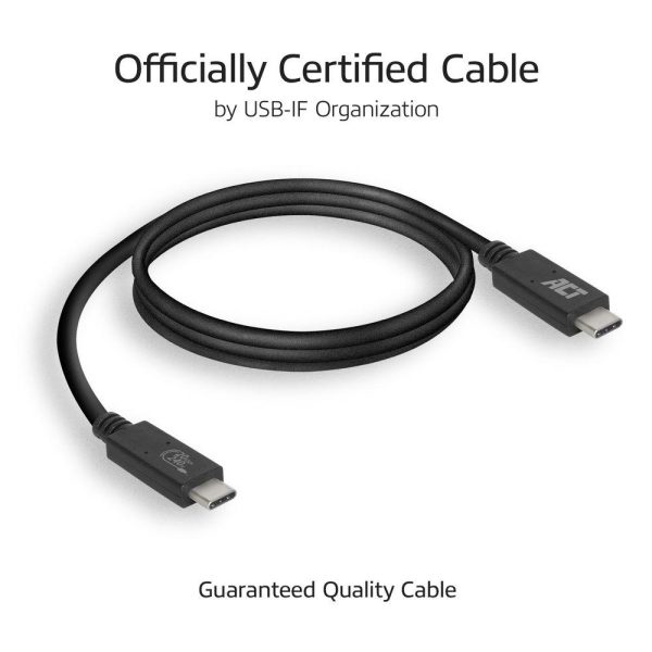 ACT Кабел USB-C - USB-C, 1 м / USB4, 20Gbps, 240W, сертифициран USB-IF 3