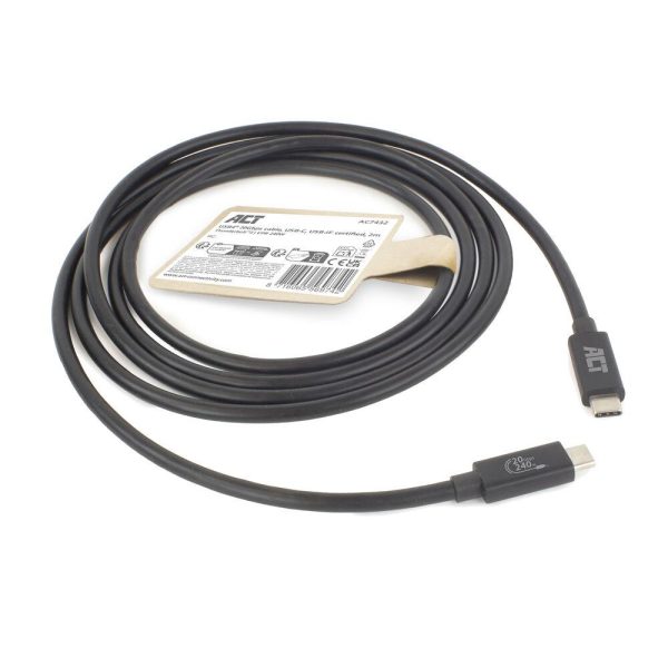 ACT Кабел USB-C - USB-C, 2 м / USB4, 20Gbps, 240W, сертифициран USB-IF 8