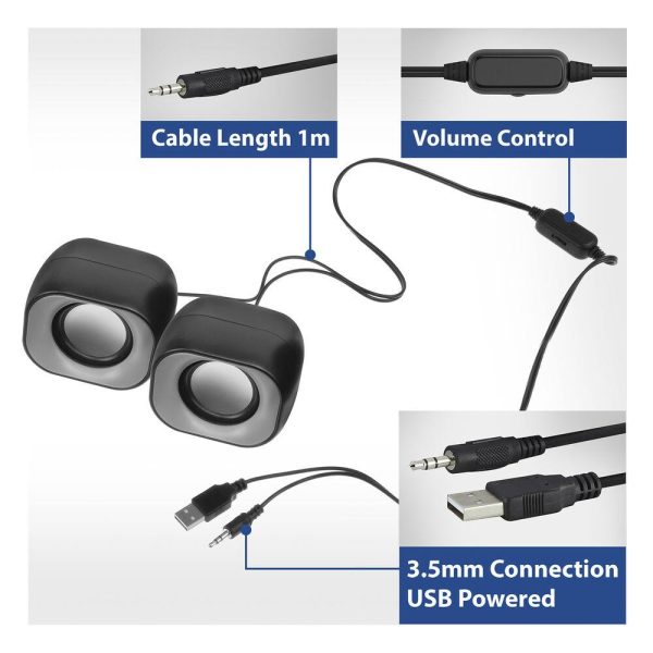ACT Стерео колонки Eminent 2.0, USB захранване, 2 х 3W 3