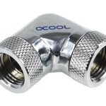 Адаптер Alphacool HF, L-конектор 90°, G1/4 - G1/4, Вътрешна резба, Сребрист 1