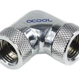 Адаптер Alphacool HF, L-конектор 90°, G1/4 - G1/4, Вътрешна резба, Сребрист 1