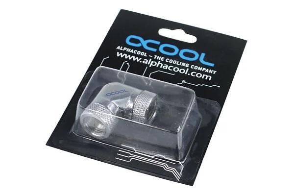 Адаптер Alphacool HF, L-конектор 90°, G1/4 - G1/4, Вътрешна резба, Сребрист 2