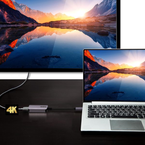 Адаптер ATEN UC3008A1, USB-C мъжко - HDMI женско, 4K, Черен 2