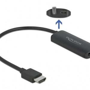 Адаптер Delock 63206, HDMI-A мъжко - DisplayPort женско, 4K 60 Hz, Черен 1