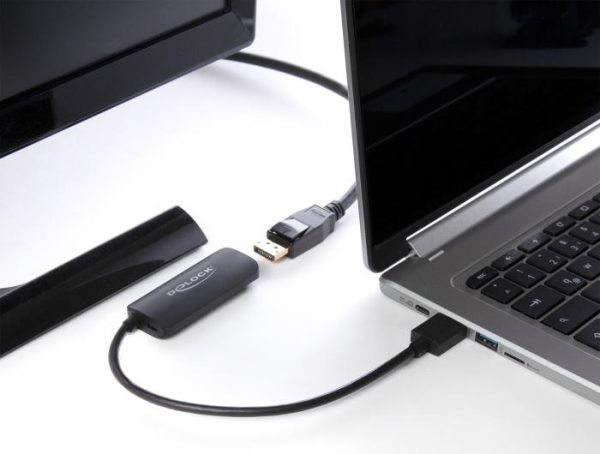Адаптер Delock 63206, HDMI-A мъжко - DisplayPort женско, 4K 60 Hz, Черен 4
