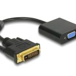 Адаптер DeLock, DVI-D 24+1 мъжко - VGA женско, Черен 1
