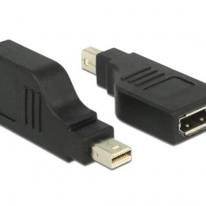 Адаптер Delock, mini DisplayPort 1.2 мъжко - DisplayPort женско, 4K, 90° 1