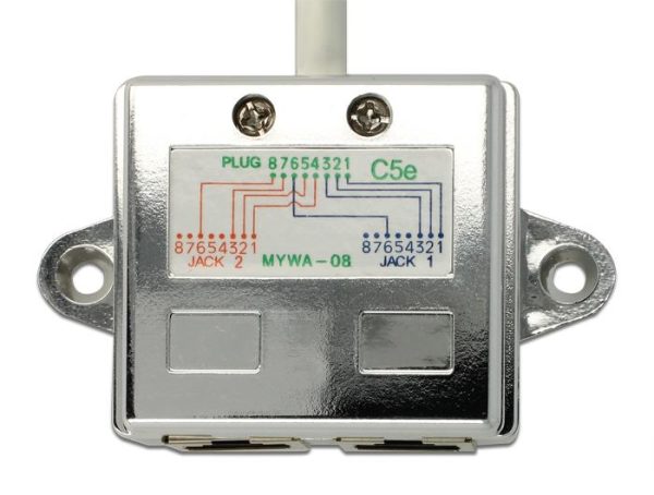 Адаптер DeLock Port Doubler, 1 x RJ45 plug - 2 x RJ45 jack (2 x Ethernet) 2