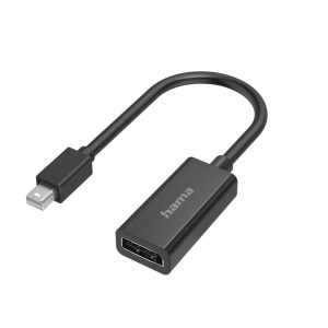 Адаптер HAMA, MiniDisplayPort мъжко - DisplayPort женско, Ultra-HD 4K, Essential, Черен 1
