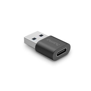 Адаптер HAMA USB-A мъжко - USB-C женско, USB 3.2 Gen 2, 10 Gbit/s, Черен 1