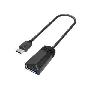 Адаптер HAMA USB-C мъжко - USB 3.2 Gen 1 A женско, 5Gbit/s, 0.15 м., Черен 1