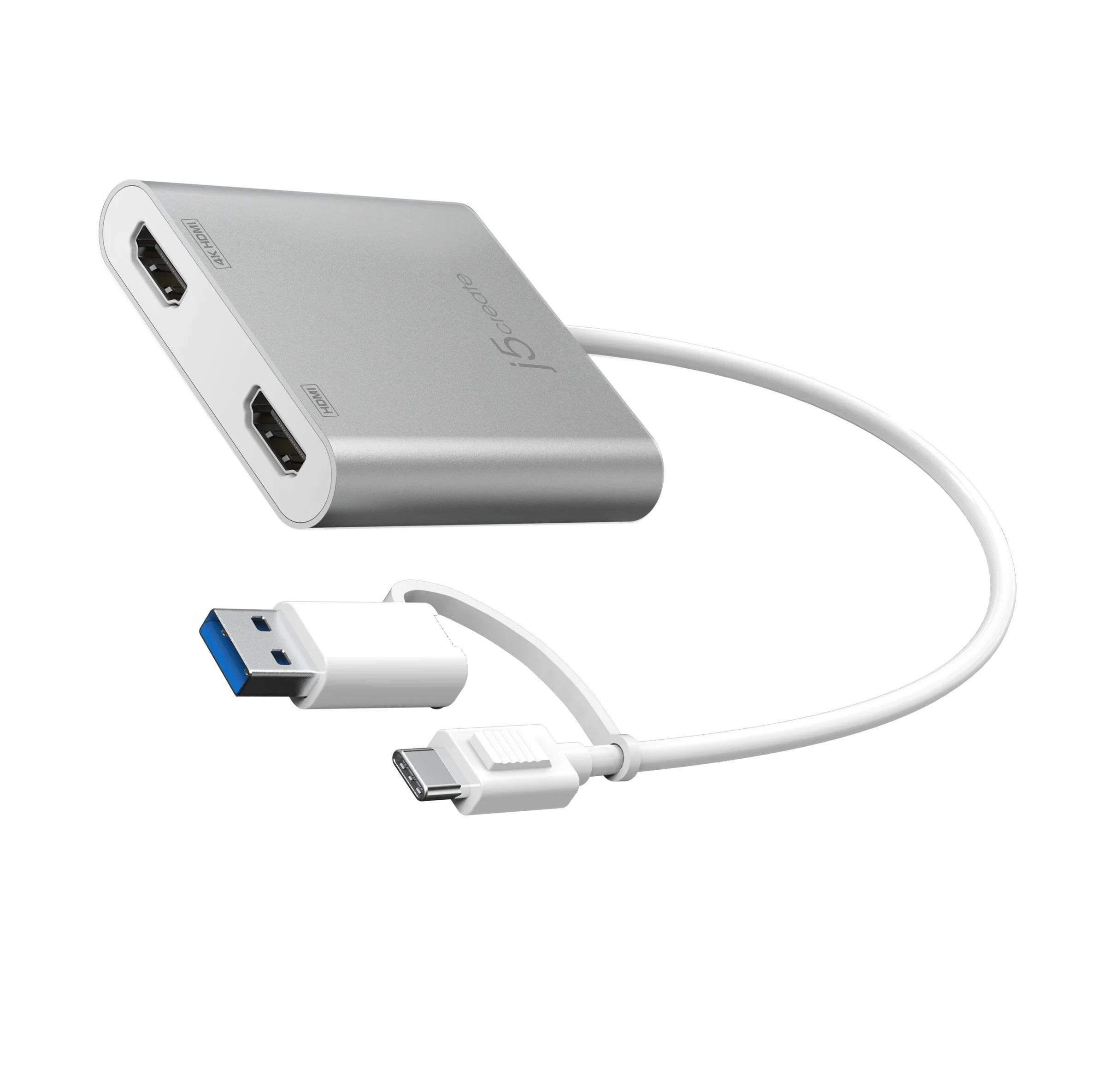 Адаптер j5create JCA365, За 2 монитора, USB-C - 2 x HDMI 2