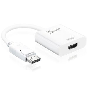 Адаптер j5create JDA158, DisplayPort мъжко - HDMI женско, 4K, Бял 1