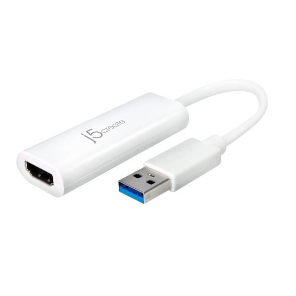 Адаптер j5create JUA254, USB-A към HDMI, Бял 1