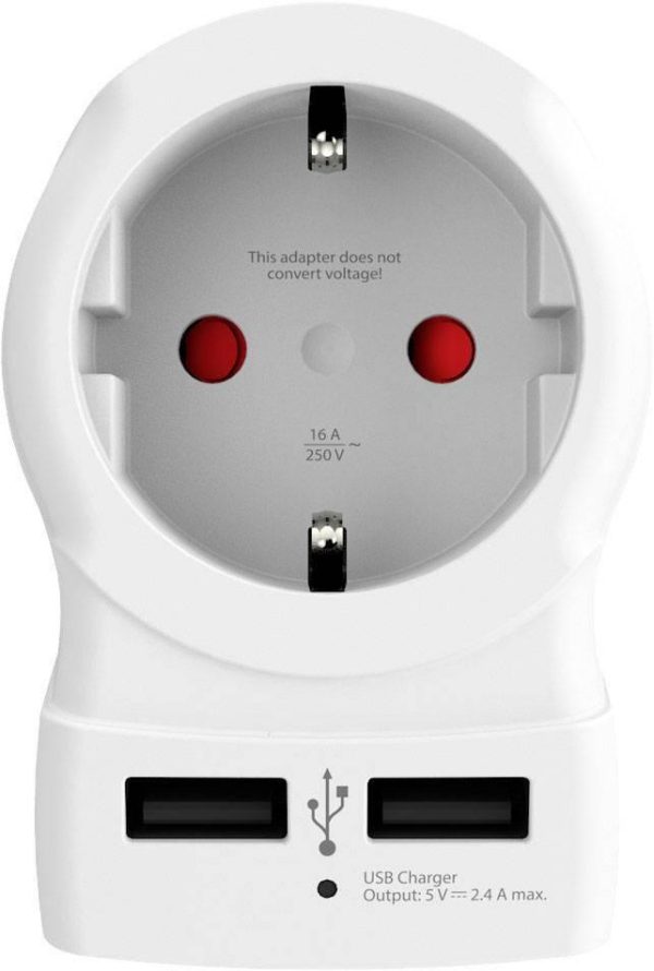 Адаптер SKROSS Europe to UK 1500280, USB, Бял 1