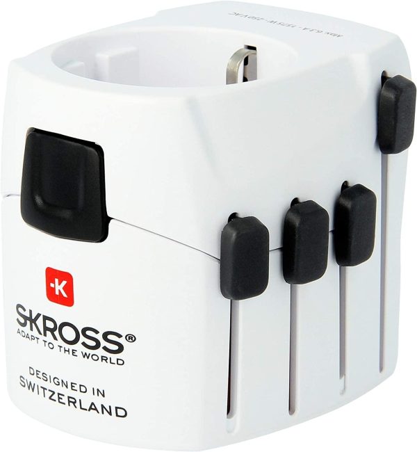 Адаптер SKROSS PRO Earthed 1103145, World, Бял 1