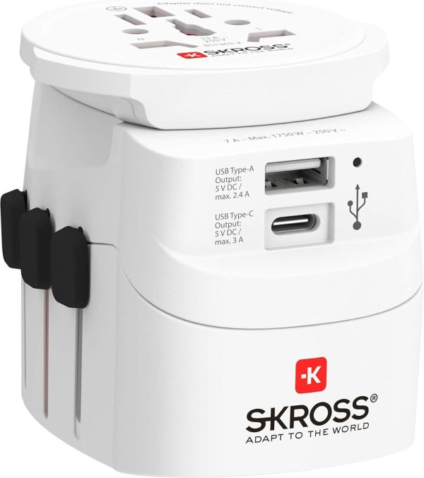 Адаптер SKROSS PRO Light USB, 1.302472, World, Бял 1