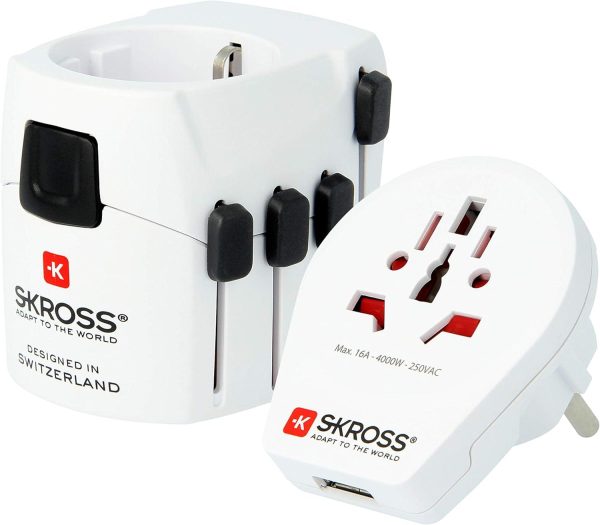 Адаптер SKROSS PRO USB, 1.302539, World, Бял 1