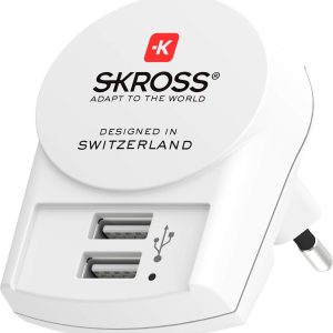 Адаптер-зарядно SKROSS Euro USB Charger 1.302421, 2 x USB-A, 2.4A 1