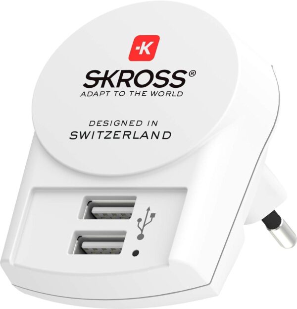 Адаптер-зарядно SKROSS Euro USB Charger 1.302421, 2 x USB-A, 2.4A 1