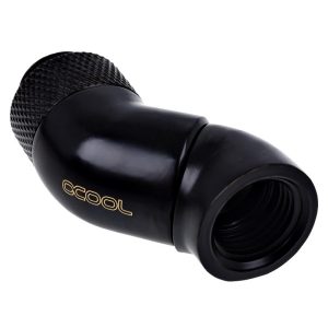 Ъглов адаптер Alphacool Eiszapfen, 2 x 45°, G1/4 външна към G1/4 вътрешна резба, Черен мат 1