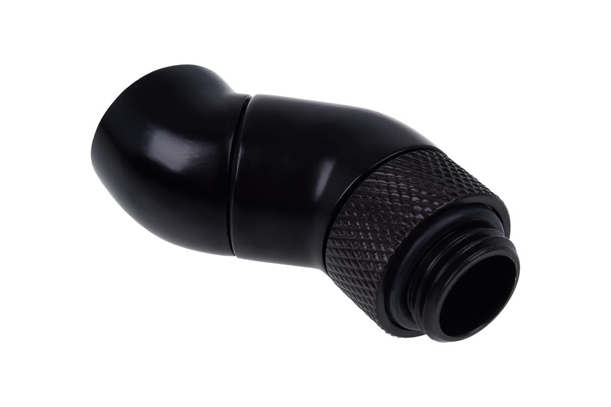 Ъглов адаптер Alphacool Eiszapfen, 2 x 45°, G1/4 външна към G1/4 вътрешна резба, Черен мат 2