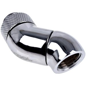 Ъглов адаптер Alphacool Eiszapfen, 2 x 45°, G1/4 външна към G1/4 вътрешна резба, Сребрист 1