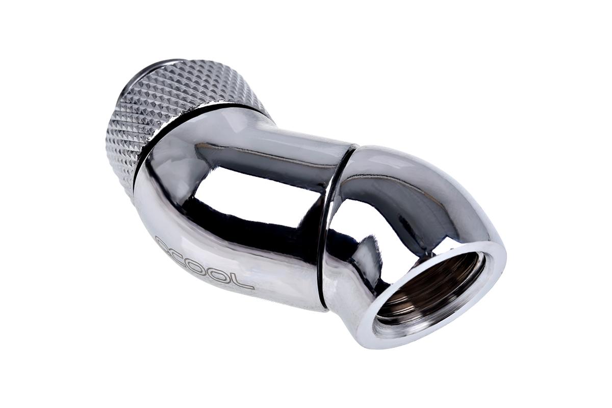 Ъглов адаптер Alphacool Eiszapfen, 2 x 45°, G1/4 външна към G1/4 вътрешна резба, Сребрист 1