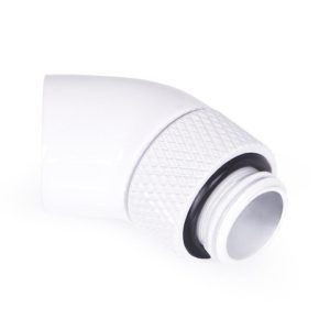 Ъглов адаптер Alphacool Eiszapfen, 45°, G1/4 външна към G1/4 вътрешна резба, Бял 1