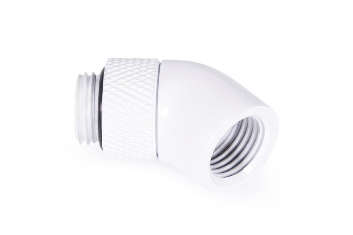 Ъглов адаптер Alphacool Eiszapfen, 45°, G1/4 външна към G1/4 вътрешна резба, Бял 2