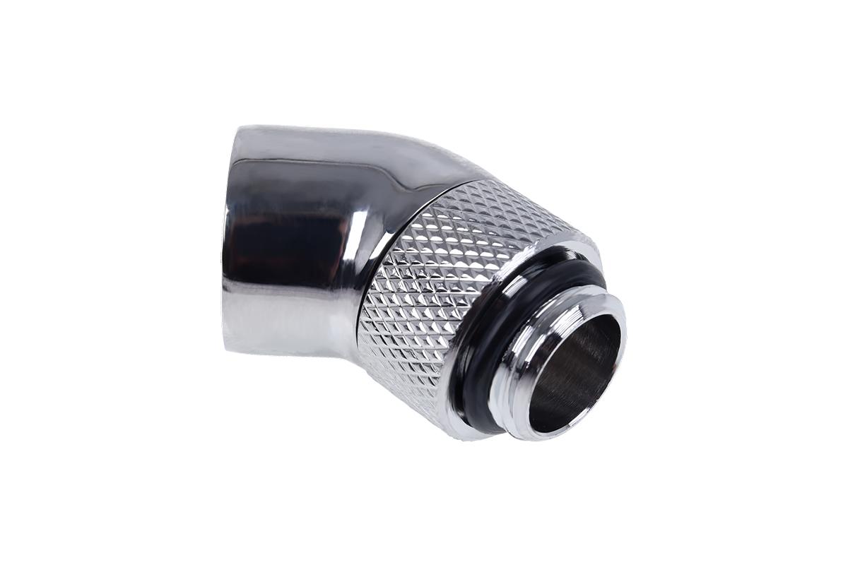 Ъглов адаптер Alphacool Eiszapfen, 45°, G1/4 външна към G1/4 вътрешна резба, Сребрист 1