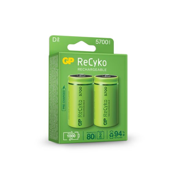 Акумулаторна Батерия GP R20 D 5700mAh NiMH Recyko 2 бр. в опаковка GP 3
