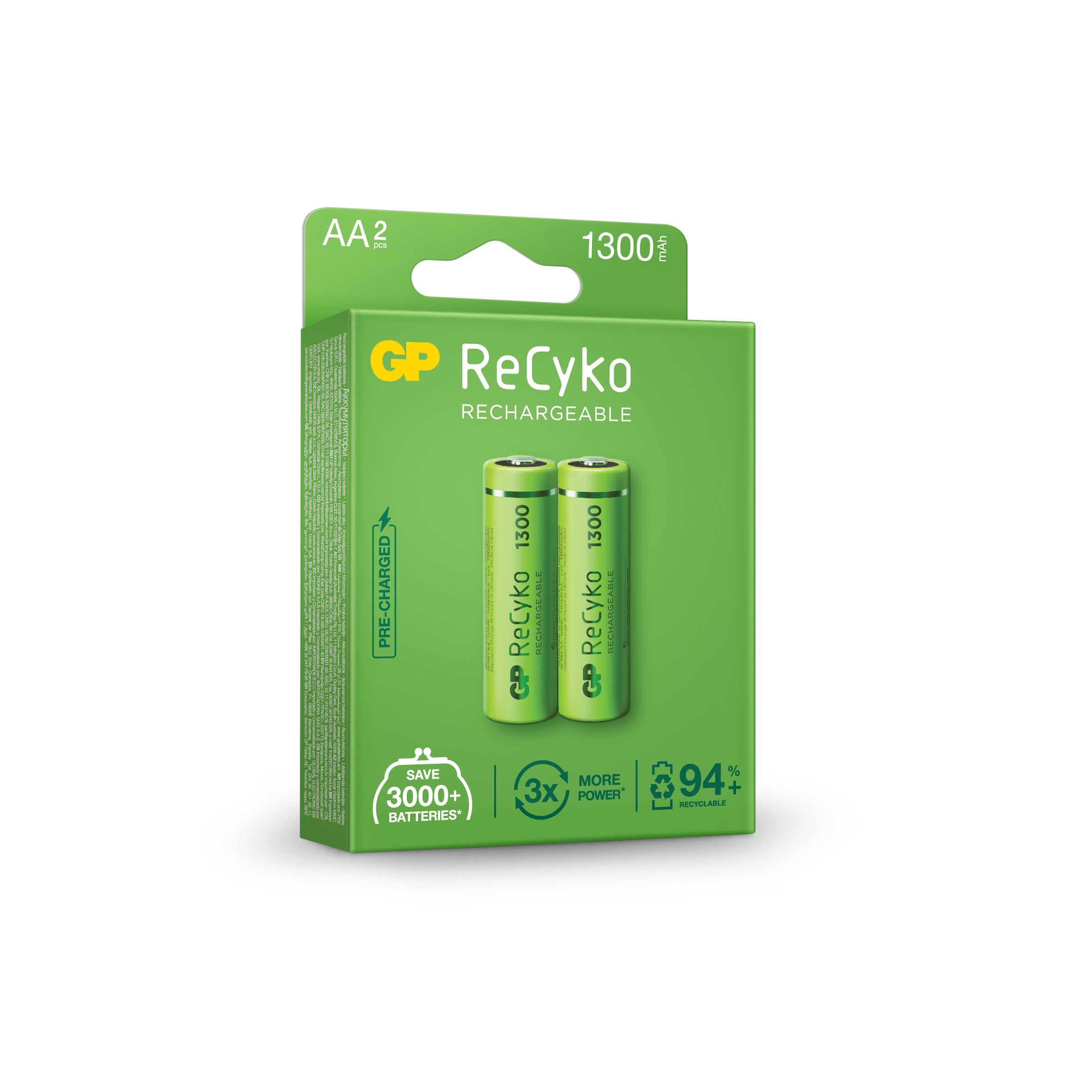 Акумулаторна Батерия R6 AA 130AAHC-EB2 1300mAh NiMH 2 бр. в опаковка GP 3