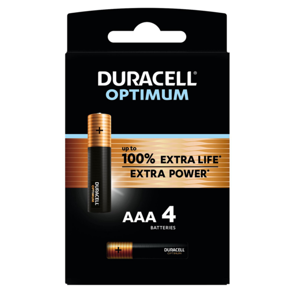 Алкална батерия DURACELL OPTIMUM MX2400 LR03 AAA /4 бр. в блистер/ 1.5V 1
