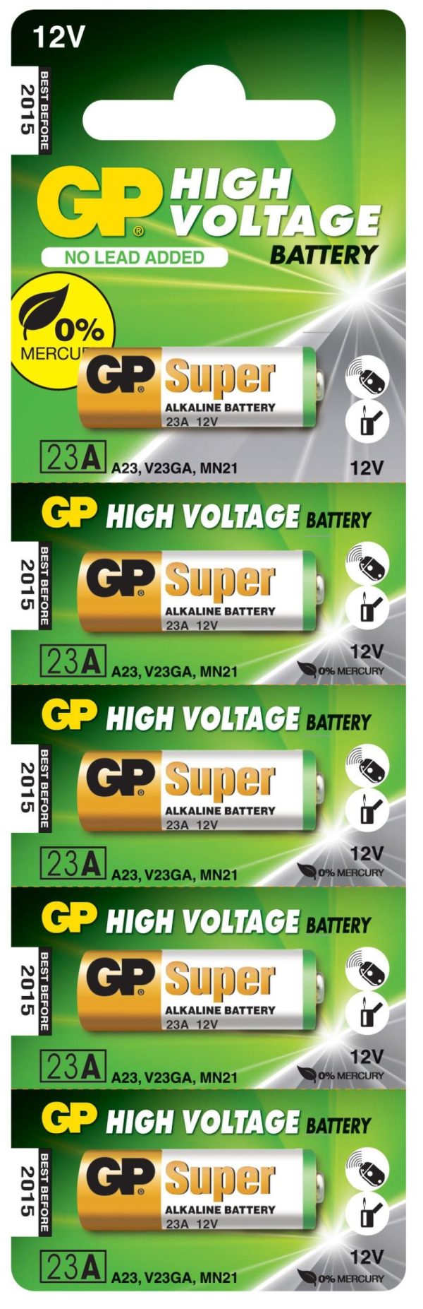 Алкална батерия GP 12 V /5бр./pack цена за 1 бр./ за аларми А23 3