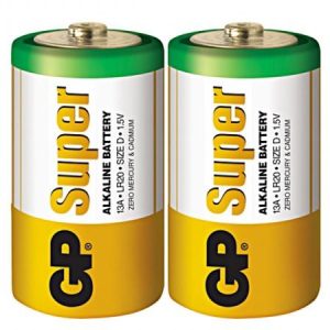 Алкална батерия GP SUPER LR20, 2 бр. в опаковка / shrink, 1.5V GP-BA-13A21-S2 1