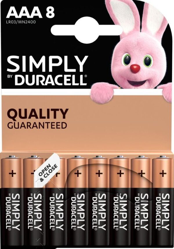 Алкална батерия LR03 AAA  8pk блистер SIMPLY MN2400   DURACELL 1