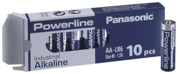 Алкални батерии индустриални LR6 AA 1,5V 10PK INDUSTRIAL Powerline PANASONIC 1