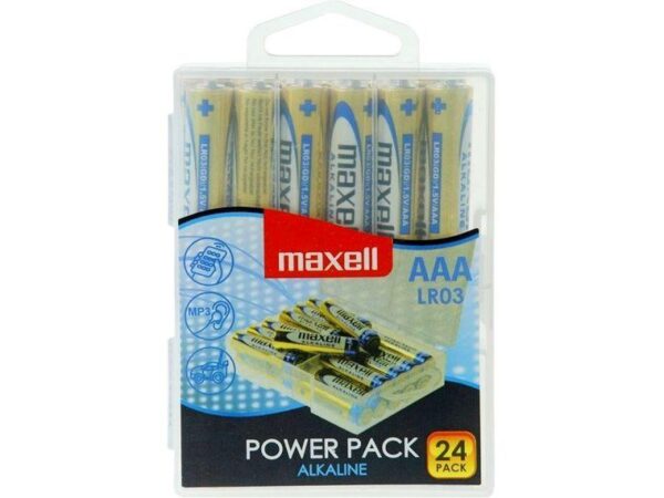 Алкални батерии MAXELL LR03 1,5V AAA 24 бр. блистер PVC case 1