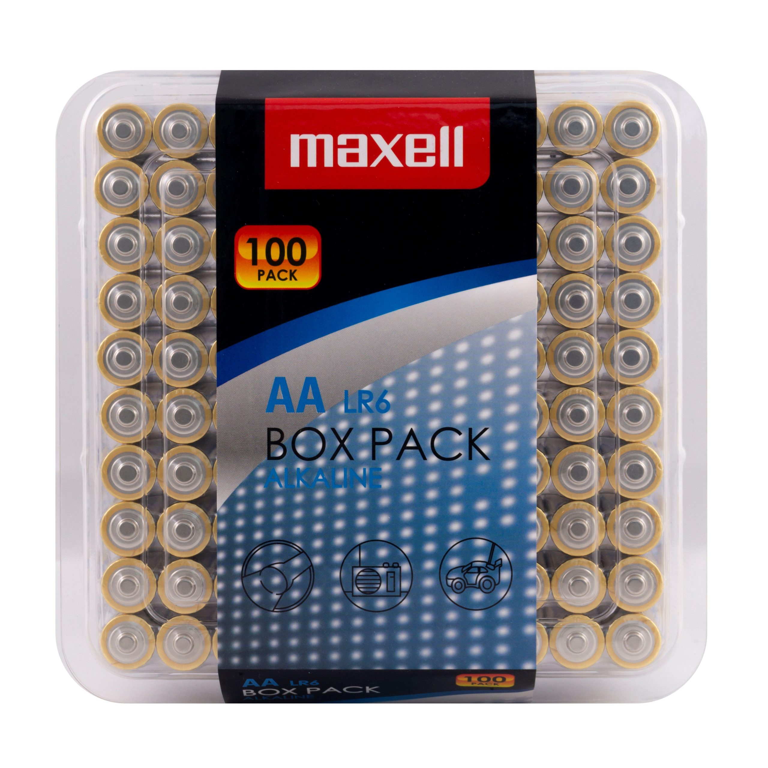 Алкални батерии MAXELL LR6 AA 10x10 бр / 100 бр. в PVC кутия 2
