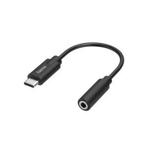 Аудио адаптер HAMA, USB-C мъжко - 3.5 mm аудио жак женско, Стерео, Черен 1