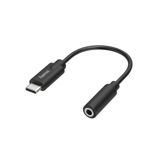 Аудио адаптер HAMA, USB-C мъжко - 3.5 mm аудио жак женско, Стерео, Черен 1